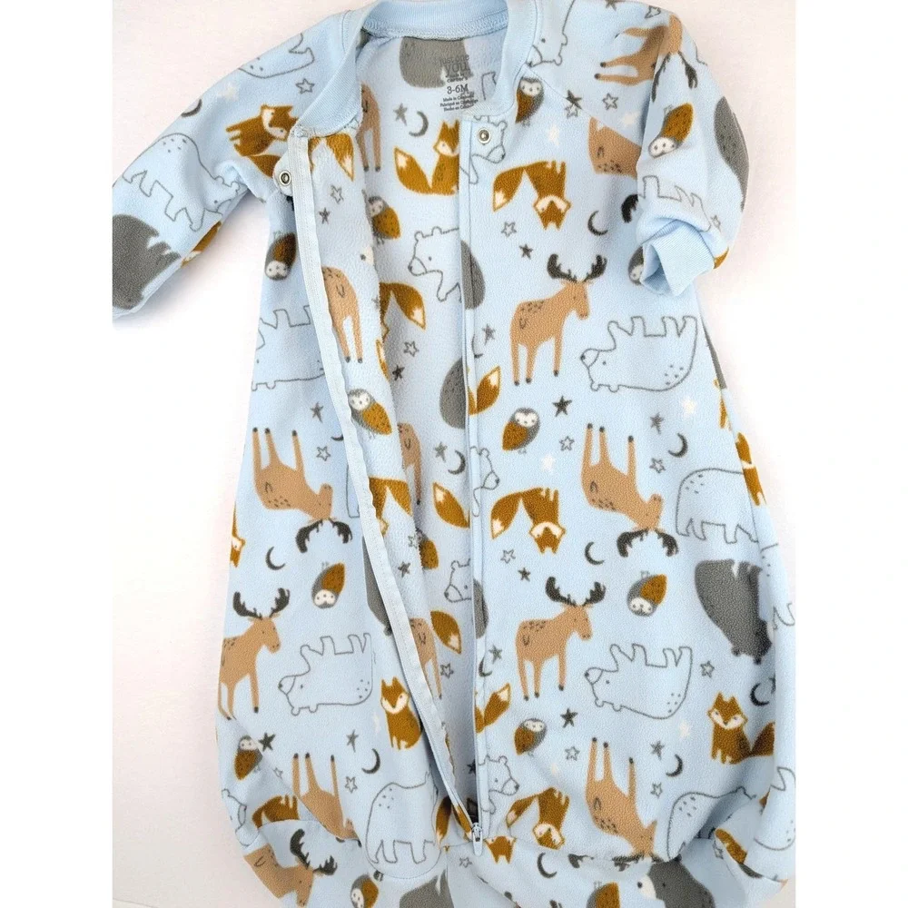 Just One You by Carters Blue‎ Fleece Woodland Animal Sleep Sack 3-6M